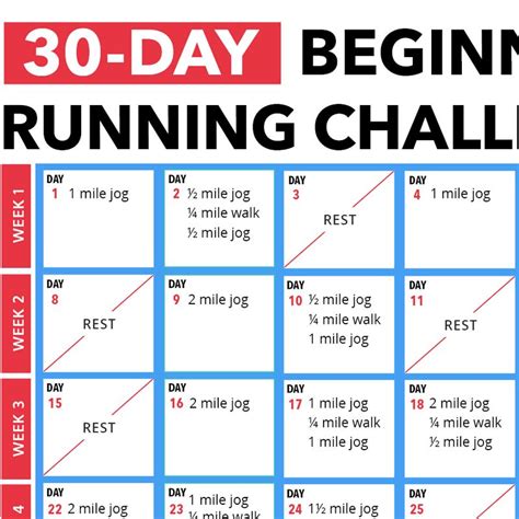 30 Day Beginner s Running Challenge | Running challenge ...