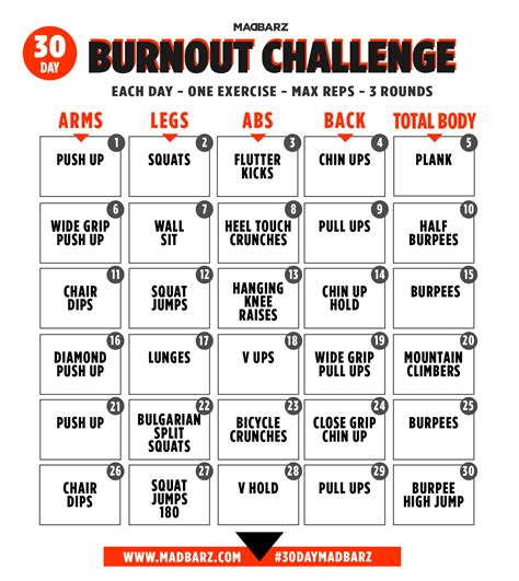 30 day bodyweight home workout challenge