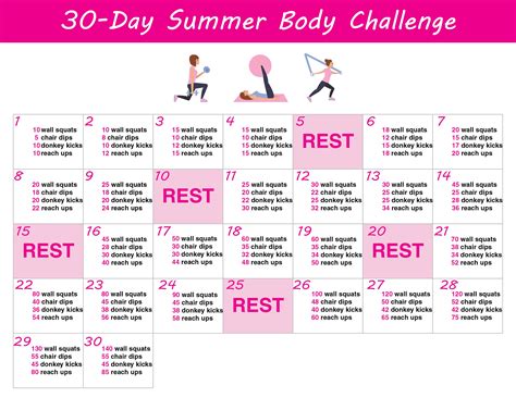 30 Day Summer Body Challenge + Free Printable Workout ...