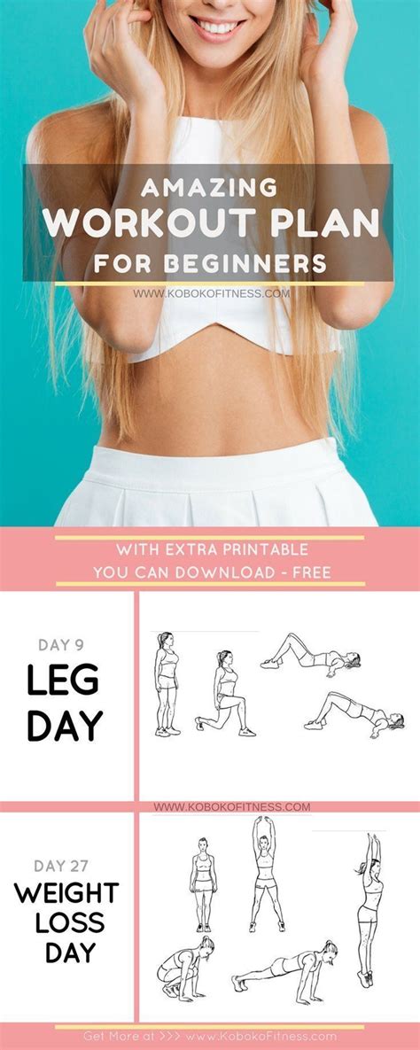 30 Day Workout Plan for Beginners  + Easy Free Printable ...