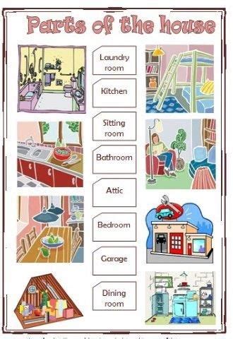 30 Ejercicios y vocabulario de las partes de la casa y objetos de la ...