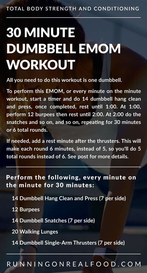 30 Minute Dumbbell EMOM Workout | Emom workout, Crossfit workouts at ...