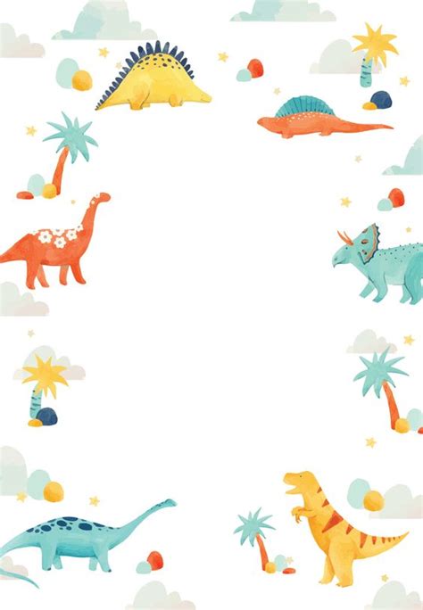 30 plantillas de invitaciones Fiesta Dinosaurios para imprimir gratis