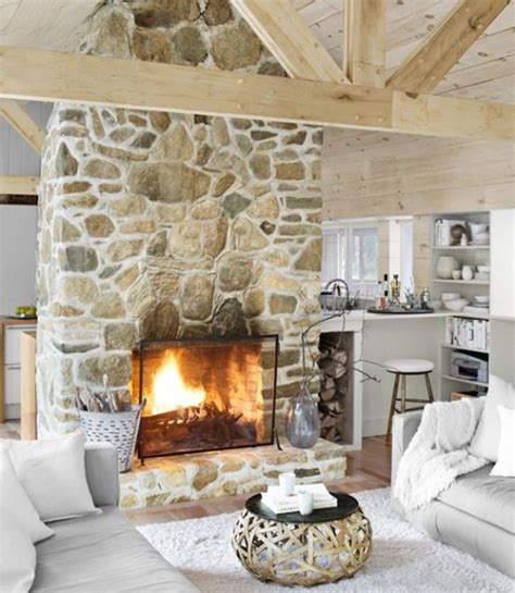 38 Awesome Whitewashed Fireplace Designs   DigsDigs