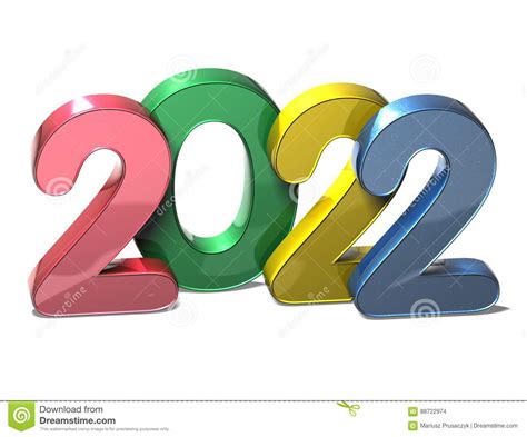 3D Año Nuevo 2022 En El Fondo Blanco Stock de ilustración ...