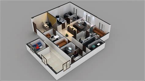 3D Commercial Office Floor Plan   Architizer