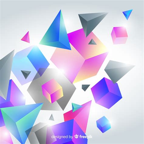 3d geometric shapes background | Free Vector