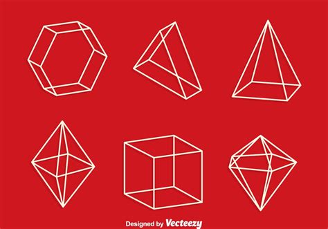 3d Geometric Shapes Line Vector 143753   Download Free ...