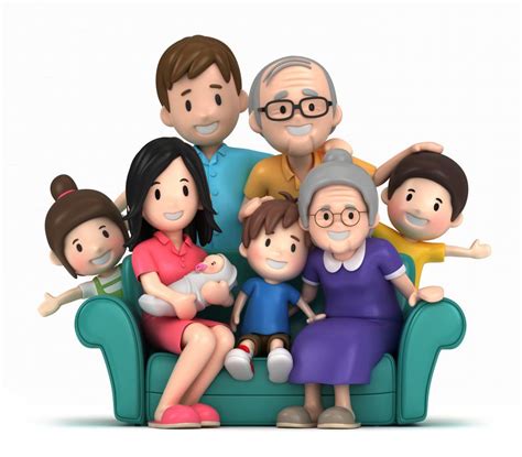 3D Happy Family Cartoon Family Photo   Storieo
