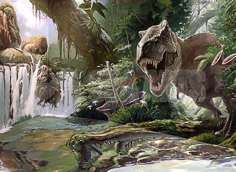 3D Image Of Dinosaur In Jurassic Period, Animal Canvas ...