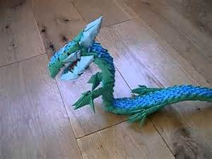 3D Origami Dragon Blue and Green   YouTube