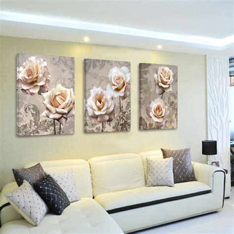 3P flower bedroom vintage home decor canvas painting ...