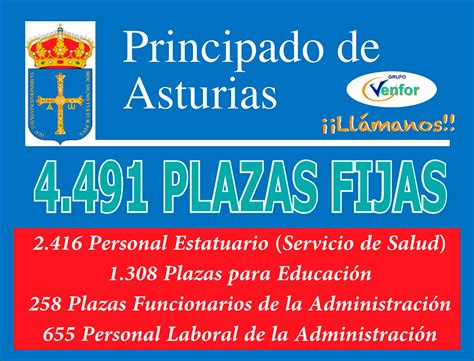 4.491 PLAZAS FIJAS PRINCIPADO DE ASTURIAS | Grupo Venfor