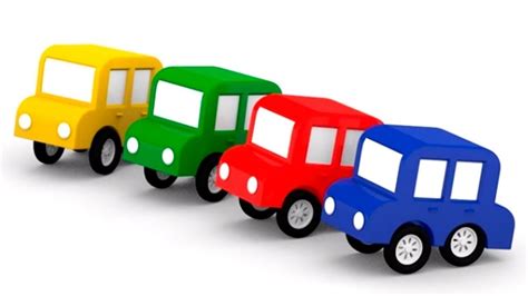 4 coches coloreados. Camiones infantiles. Dibujos animados ...