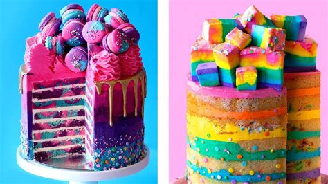 4 Colorful Birthday Cake Ideas | Tastemade   YouTube