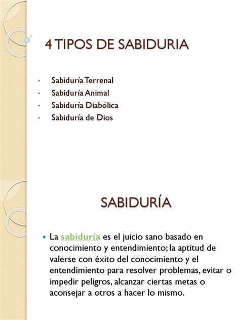 4 Tipos de Sabiduria