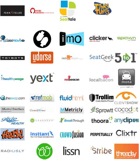 44 logos de nuevas empresas Web 2.0 en el TechCrunch50