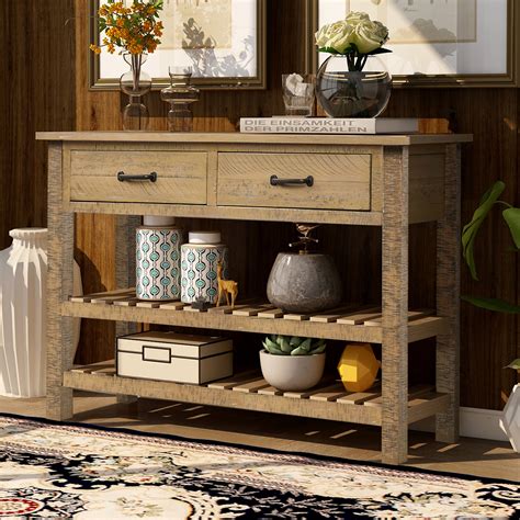45  Console Table for Entryway, BTMWAY Modern Wood Narrow ...