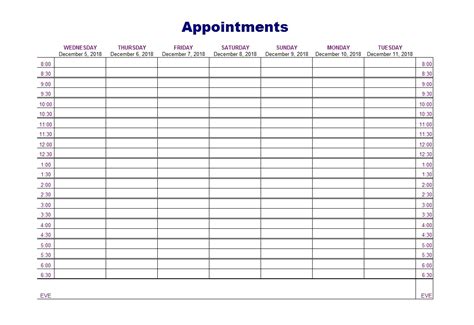 45 Printable Appointment Schedule Templates [& Appointment ...