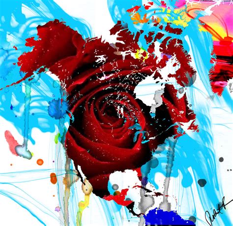 48x46 Beautiful World   Rose Red Signed Art Abstract Paintings Modern ...