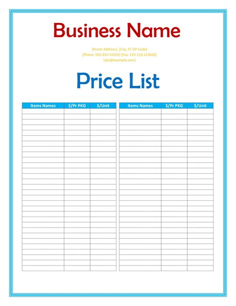 49 FREE Price List Templates  Price Sheet Templates  ᐅ ...