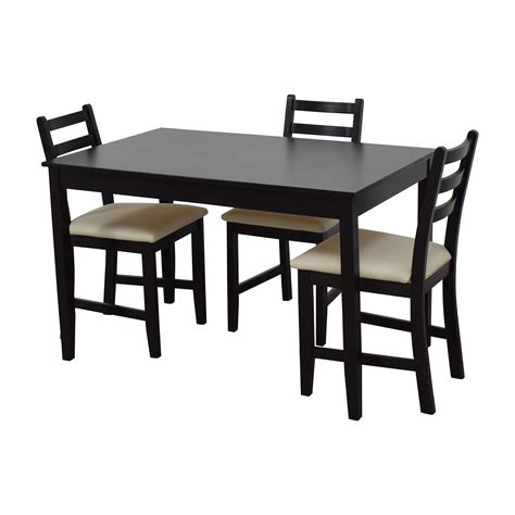 49% OFF   IKEA IKEA Wood Dining Set with Three Chairs / Tables
