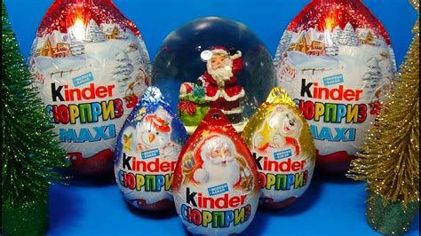 5 Christmas Kinder Surprise Eggs! Kinder Surprise MAXI ...