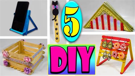 5 ideas DIY para hacer con palitos de helado  Fácil y Rápido     YouTube