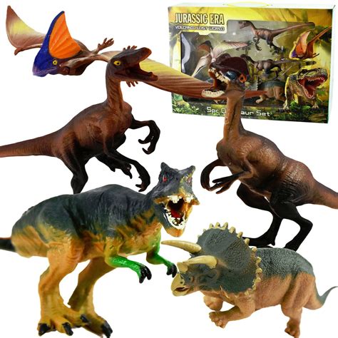 5 Piece Jumbo Dinosaur Playset Toy Animals Action Figures Set T Rex ...
