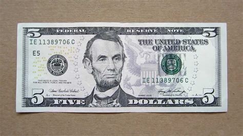 5 US Dollars Banknote  Five US Dollars / 2006 , Obverse ...