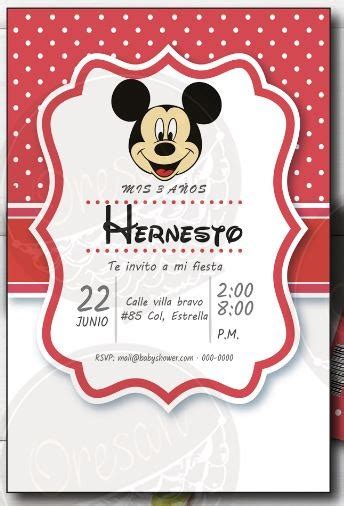 50 Invitaciones Para Cumpleaños Niño Mickey   $ 400.00 en ...