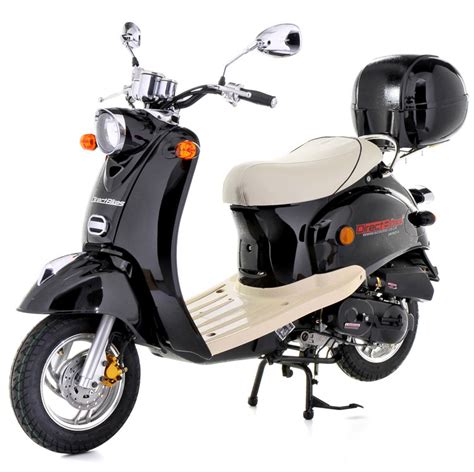 50cc Scooter   Buy Direct Bikes Retro 50cc Scooters Black