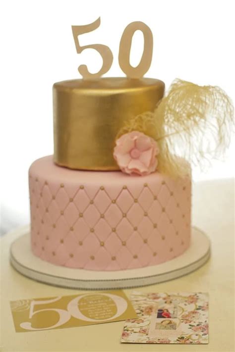 50th birthday cake with gold and pink | Desserts!!! in ...