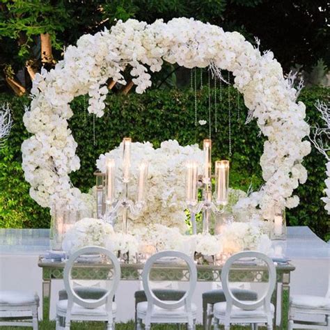 6.9ft Circle White Flower Wedding Arch For Ceremony &backdrop ...