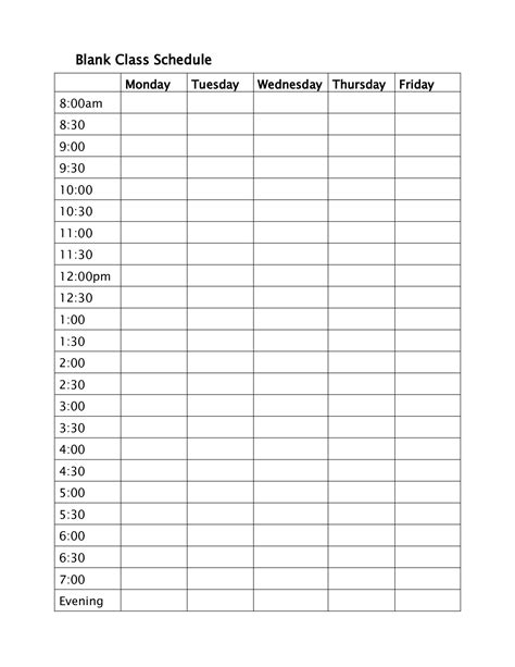 6 Best Free Printable Blank Daily Schedule   printablee.com