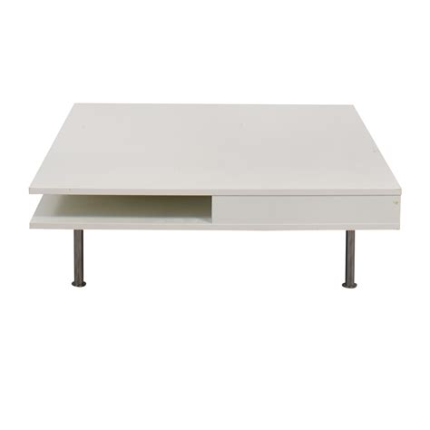 61% OFF   IKEA IKEA White Two Drawer Low Coffee Table / Tables