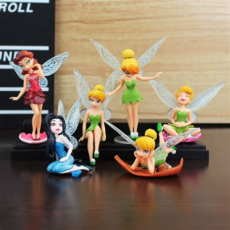6Pcs/Set Anime Tinkerbell Fairy Figure Toy Tinker Bell PVC ...