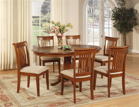 7 PC OVAL DINETTE DINING ROOM SET TABLE AND 6 CHAIRS