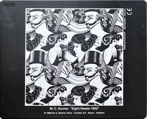77 art Escher Eight heads