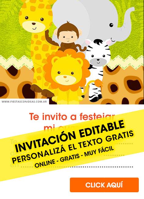 [+8] INVITACIONES de ANIMALITOS DE LA SELVA Gratis / Free ...