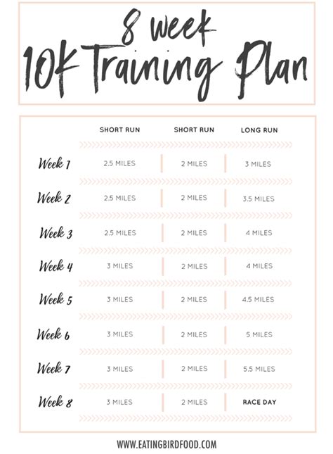8 Week 10K Training Plan | Running training plan, Fitness ...