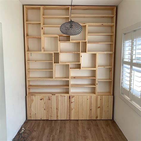 84”x106” pine shelves based off the Golden Ratio. Simple ...