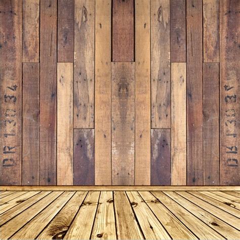 8x15FT Shabby Buff Wooden Pallet Wall Wood Floor Custom ...