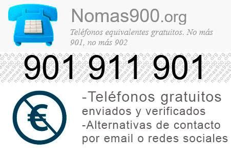 901911901 Teléfono equivalente gratuito 901 911 901 No más 900