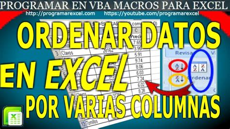 99 ️ Como ORDENAR por  VARIAS COLUMNAS en Excel VBA   YouTube