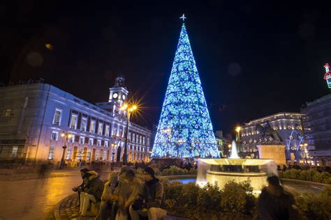 A Christmas tree stands at Puerta del Sol in Madrid, Spain ...