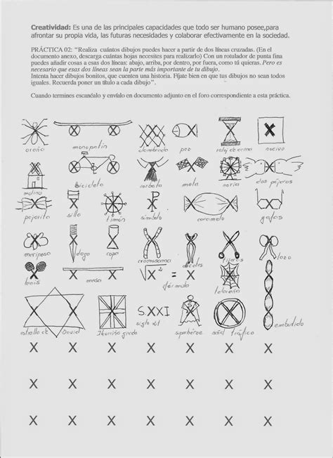 A.Corbalán: 1º Test de Creatividad. Dibujos con X