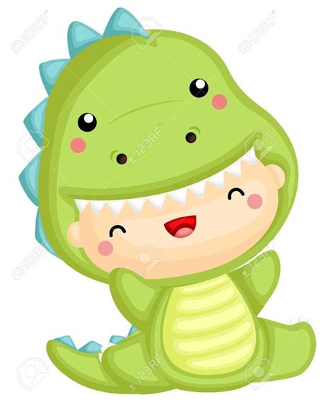 a cute baby wearing a dinosaur costume Stock Vector   112508623 ...