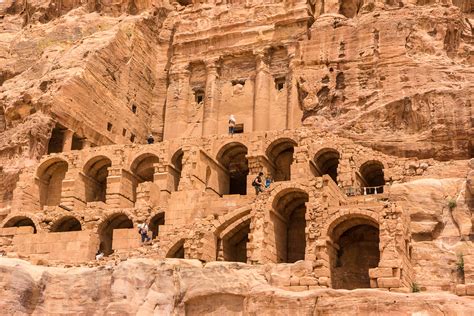 A Grand Building Carved Into The Stone In Petra, Jordan ...