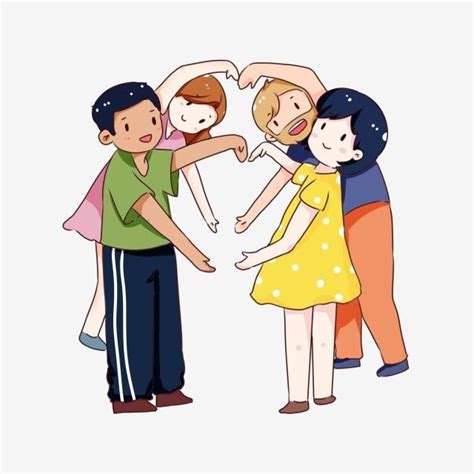 A Group Of Friends, Play, Classmate, Beautiful PNG Transparent Clipart ...